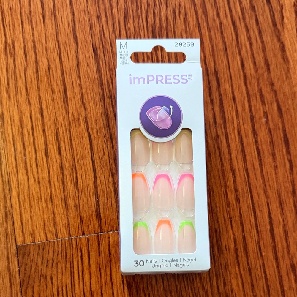 imPRESS Vibrant Nail Set - Pink, Green, Orange